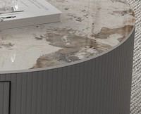 Ensemble de tables basses rondes modernes avec tiroirs de rangement, table centrale de luxe imbriquée, plateau en pierre frittée pour mobilier de salon