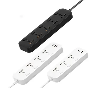 Nieuwe Universele Stopcontact Met Schakelaar Usb Pp Vlamvertragend Materiaal Verlengstuk Stopcontact Power Strip