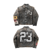 Veste en jean DiZNEW pour homme, logo personnalisé, streetwear vintage, veste en jean avec strass, pour les jeunes