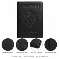 Portefeuille de voyage en cuir américain, portefeuille de voyage personnalisé en cuir PU, convient aux cartes d'identité et aux cartes de crédit, style élégant pour femmes.