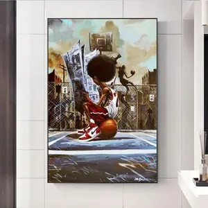 Póster de estilo Retro de baloncesto para decoración de pared del hogar, pintura con marco de arte vintage, impresión en lienzo moderno