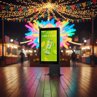 Kiosque d'affichage vertical sur pied LED extérieur 6000 Nits, panneau publicitaire commercial