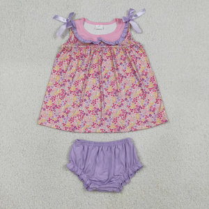 Latest Toddler Kids Girl Boutique <b>Clothes</b> Floral Bow Print Sleeveless Top and Shorts Set Cute Summer Outfits 2Pcs - Product Image 6