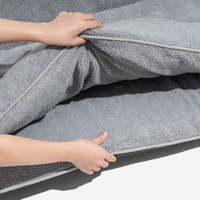 Canapé-lit de luxe solide en fausse laine d'agneau pour animaux de compagnie-Lit double couche pour chien et chat avec coussin amovible, produit lavable en machine pour animaux de compagnie