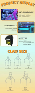Giant Indoor <b>Claw</b> <b>Machine</b> Entertainment Toy Crane Vending <b>Machine</b> Arcade Prize Plush Toy Metal Structure One-year Warranty - Product Image 6