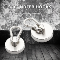Aimants en néodyme NdFeB, crochets pivotants à 360 degrés, crochets de suspension pour plafond, crochets magnétiques pour réfrigérateur, mousquetons magnétiques pour casseroles