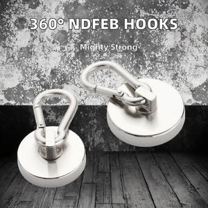 Aimants en néodyme NdFeB, crochets pivotants à 360 degrés, crochets de suspension pour plafond, crochets magnétiques pour réfrigérateur, mousquetons magnétiques pour casseroles - Product Image 2
