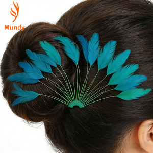 Premium Stripped Coque Feathers Accessories Embellishments for Carnival Costumes, Bridal Hairpieces &amp; Gift Wrapping Decor - Product Image 4