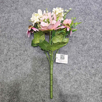Buket Bunga Sutra Buatan Eropa Realistis 10 Tangkai Krisan Ratu Echinacea Purpurea Lilac Putri Cosmos 42cm
