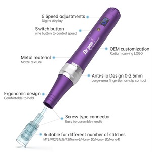 <span class=keywords><strong>Dr</strong></span>.<span class=keywords><strong>pen</strong></span> de Alta Estabilidad, Pluma de Microagujas Automática, Carcasa Metálica Morada, Control de 6 Velocidades, Absorción Profunda de Suero, Melasma, Manchas de Pigmentación - Product Image 2