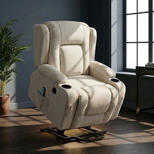 <span class=keywords><strong>Fauteuil</strong></span> Relevable de Luxe Moderne à Cadre Métallique avec Revêtement <span class=keywords><strong>en</strong></span> <span class=keywords><strong>Cuir</strong></span> PU pour Salons, <span class=keywords><strong>Fauteuil</strong></span> de Massage Relevable - Product Image 1