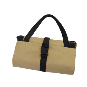 Canvas Tool Roll <b>Bag</b> <b>Multi</b> <b>Compartment</b> Zipper Closure Shoulder <b>Bag</b> For Electrician Car Storage - Product Image 5