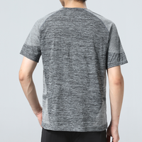 T-shirt de sport pour homme en tricot sans couture, séchage rapide, respirant, manches courtes, col rond, pour la course à pied et l'entraînement