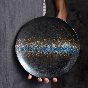 Vajilla de Porcelana Japonesa Retro Personalizada, Plato de Postre de Cerámica Marrón, Juego de Platos de Cerámica para Bodas y Fiestas - Product Image 4