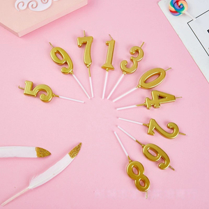 Bougies numériques dorées de haute qualité 0 à 9, bougies d'anniversaire créatives sans fumée, boîte en PVC, cire de <span class=keywords><strong>paraffine</strong></span>, chiffres pour les fêtes d'enfants et d'adultes - Product Image 3