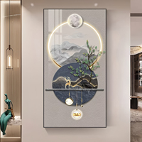 Peintures murales d'ombres avec lumière entourée de peintures décoratives lumineuses, peinture en porcelaine de cristal, art mural, décoration intérieure