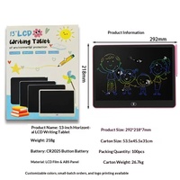Tablette d'écriture LCD magnétique à écran horizontal de 11/13/16 pouces, tablette d'écriture éducative pour enfants, apprentissage précoce, planche à dessin, fonctionnement à un clic
