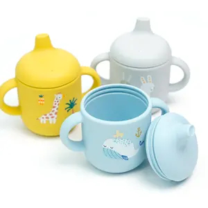 Baby Sippy Cup per allenamento per bambini tazza Sippy a prova di fuoriuscita a prova di perdita di coperchio per bambini in Silicone di apprendimento per bambini