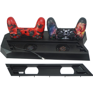 Bộ Điều Khiển Kép Chân Đế Đứng Màu Đen Đế Sạc Bảng Điều Khiển Quạt Làm Mát Cho Playstation 4 <span class=keywords><strong>PS4</strong></span> Consol Với Trạm 3USB Cổng - Product Image 3