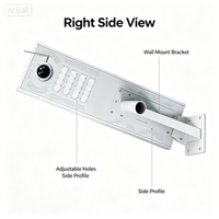 Lampadaire solaire tout-en-un avec caméra CCTV, lampe solaire LED extérieure, capteur de mouvement PIR, boîtier en aluminium étanche