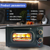 Vente directe du fabricant, four électrique domestique avec porte en verre anti-éclatement et anti-brûlure, 12L, 16L, 18L, avec certification de sécurité 3C