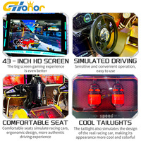 Simulateur de course automobile avec écran HD de 43 pouces, machine de jeu d'arcade à monnayeur avec mouvement pour centre de divertissement