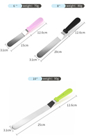 Spatule à glacer incurvée en acier inoxydable de 6/8/10 pouces pour la pâtisserie, le gâteau, le glaçage, la cuisine