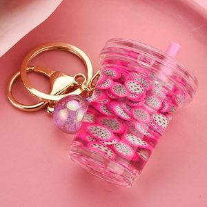 Creative Fruit Liquid Keychain Cute Flowing Quicksand Keyholder Female Bag Pendant <b>Keyring</b> Gifts - Product Image 5