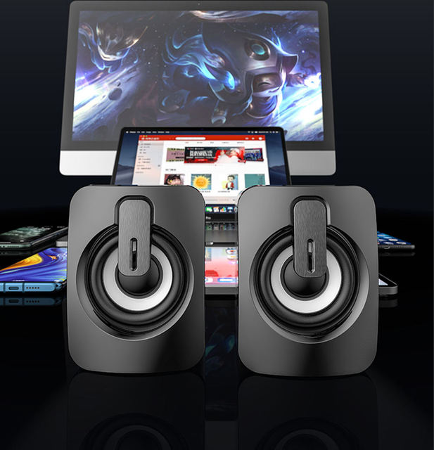Wholesale Bulk Price A2 RGB Gaming PC Speakers 6W High Volume Wired Desktop Soundbar USB Powered Plug Play for Home Office Room