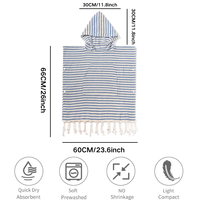 Poncho de surf turc rayé de haute qualité, logo personnalisé imprimé, robe à glands pour enfants, tissu doux, serviette de plage de voyage, séchage rapide