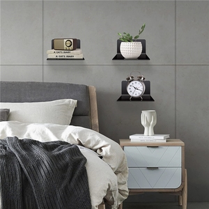 <span class=keywords><strong>Estantes</strong></span> de pared acrílicos, Repisas de exhibición <span class=keywords><strong>para</strong></span> almacenamiento y decoración, estante flotante pequeño de 2 uds. - Product Image 3