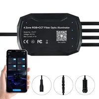 Illuminateur à fibre optique RGB + CCT FO-P1 4 zones pour voiture lumière ambiante APP contrôle système d'éclairage intérieur automobile professionnel