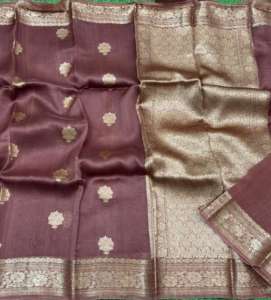 Saris en soie brocart de luxe avec un riche tissage en zari, élégants saris indiens pour mariage et fêtes, designs classiques traditionnels - Product Image 3