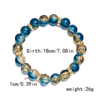 Bracelet Perlé en Verre Fait Main de 10 mm avec Entretoise Strass Dégradé, Cadeau Élégant pour Hommes et Femmes, Nouveau Design Classique