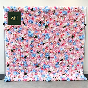 Pure White Rose and Green <strong>Leaves</strong> Handmade Flower <strong>Wall</strong> Wedding Photo Booth Backdrop <strong>Decor</strong> - Product Image 3