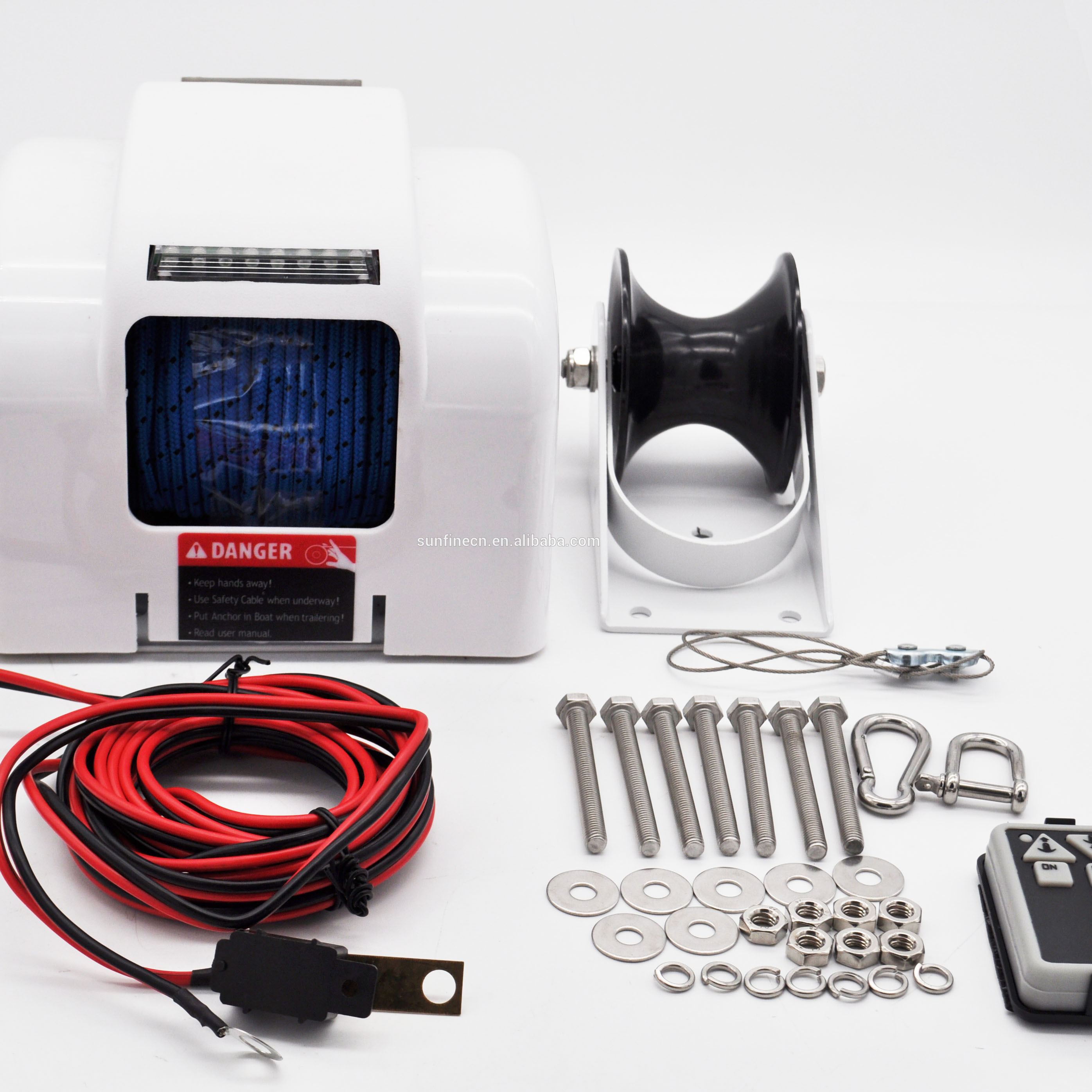 Электрическая анкерная лебедка с дистанционным управлением, 12 В, 45 в