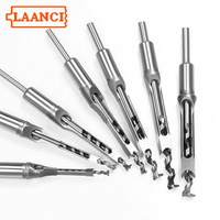 LAANCI Foret carré pour le travail du bois 6-20 mm, foret hélicoïdal HSS pour trous carrés, burin à mortaiser pour outils de menuiserie