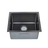 Évier de cuisine moderne 20x18 pouces populaire fabriqué à la main noir Nano simple rectangulaire multifonctionnel en acier inoxydable avec votre conception