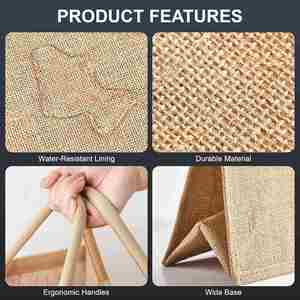 Personalized Private Label Pattern Printing Shopping Carry Natural Brown Jute Tote <b>Bag</b> for <b>Gifts</b> - Product Image 2