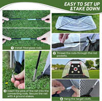 Filet d'entraînement de golf 10x7FT en polyester renforcé de fibre de verre, blanc et noir, durable, pour l'entraînement au swing et aux aides de frappe, idéal pour le chipping