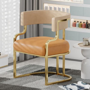 Chaise de salle à manger en cuir moderne de luxe pour hôtel, réception, salon de manucure, salon de coiffure, environnements de luxe - Product Image 3