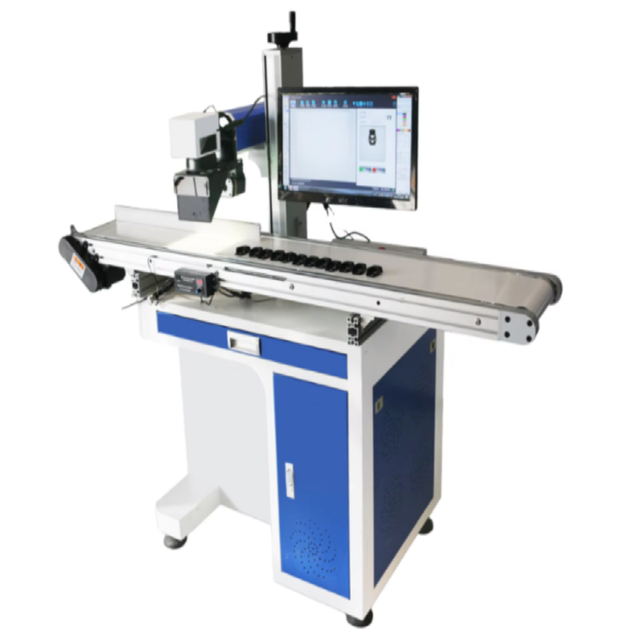 Online Laser Printer Automatic Aluminum Cans Bottles Batch Code Date Laser Printing Machine