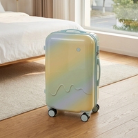 Valise unisexe rotative de style crème glacée dégradée, grande capacité, pour étudiant, avec roues silencieuses omnidirectionnelles