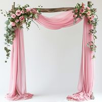 Dekorasi Pernikahan Hijau Sage Romantis, Tirai Chiffon Transparan untuk Latar Belakang Gapura, Dekorasi Pernikahan Luar Ruangan, Pesta, dan Hiasan Langit-langit
