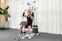 TOPFIT Machine de musculation multifonctionnelle Smith, Station d'entraînement monoposte, Rack de musculation en tubes d'acier noir