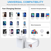Adaptateur de charge rapide certifié UL62368 SAA RCM 20W PD Type C et USB-A avec protection OTP/OVP pour iPhone 12-16, appareil photo et écouteurs