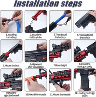 KK M416 Blaster électrique à billes de gel 70cm, double mode automatique, portée de 45 pieds, éclaboussures automatiques rechargeables pour pistolet jouet; M416 Gel Blaster