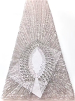 Fournisseur de dentelle de Guangzhou, tissus de dentelle africains, fleurs 3D, appliques brodées pour tissu de mariée
