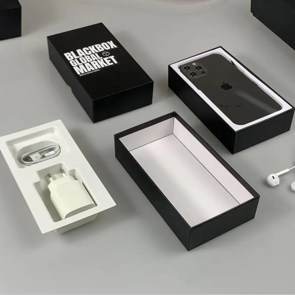 Leere Handy boxen Handy verpackung für Iphone 14 Pro Black Box Custom ized 15 Pro Max 11 Plus 8 7 P