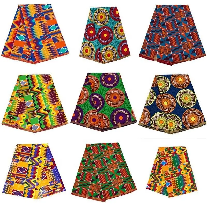 Африканская восковая ткань, Национальный стиль, полиэфирная ткань, ткань с принтом, батик, восковая ткань с принтом, ткань для самоделок, 6yadRS